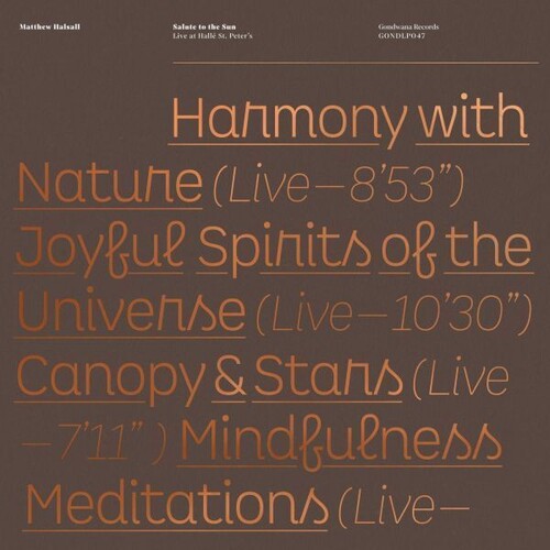 Matthew Halsall: Salute To The Sun Live At Halle St. Peter's - VINYL