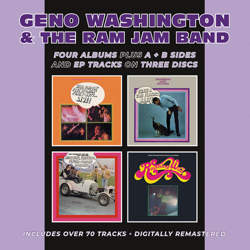 Washington, Geno & the Ram Jam Band: Hand Clappin' Foot Stompin' Funky-Butt... Live! / Shake A Tail Feather/ Hipsters, Flipsters, Finger-Poppin' Daddies! / Running Wild Plus A &B Sides & EP Tracks { CD }