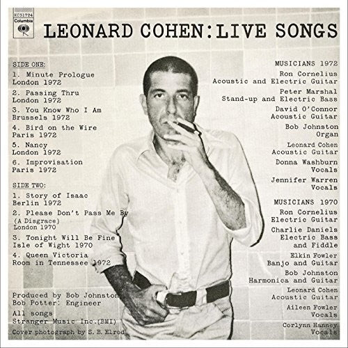 Leonard Cohen: Leonard Cohen: Live Songs / RECORD