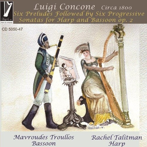 Concone / Talitman, Rachel / Troullos, Mavroudes: Luigi Concone: Six Preludes Followed By Six Progressive Sonatas For Harp & Bassoon Op 2  { CD }