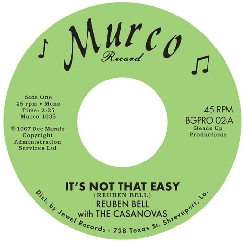 Bell, Reuben / Casanovas: It's Not That Easy / Hummin' A Sad Song - 7-INCH SINGLE