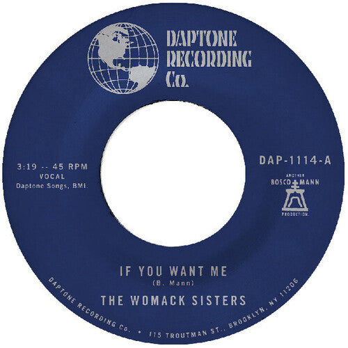 Womack Sisters: If You Want Me / I Just Don't Want You (To Say Goodbye) - 7-INCH SINGLE