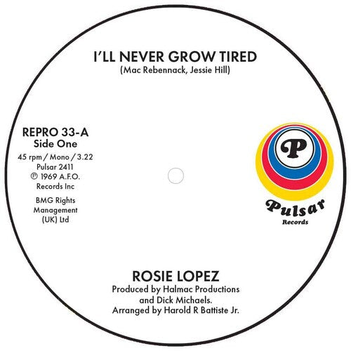 Rosie Lopez: I'll Never Grow Tired / Too Hot To Hold - 7-INCH SINGLE